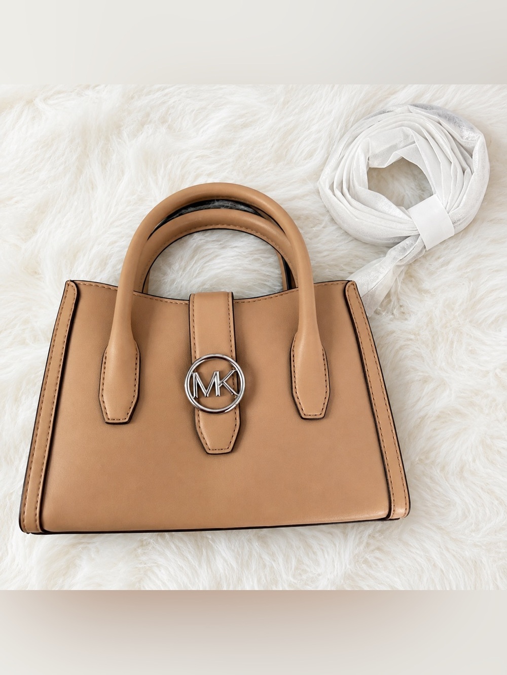 NWOT Michael Kors Camel Leather Satchel